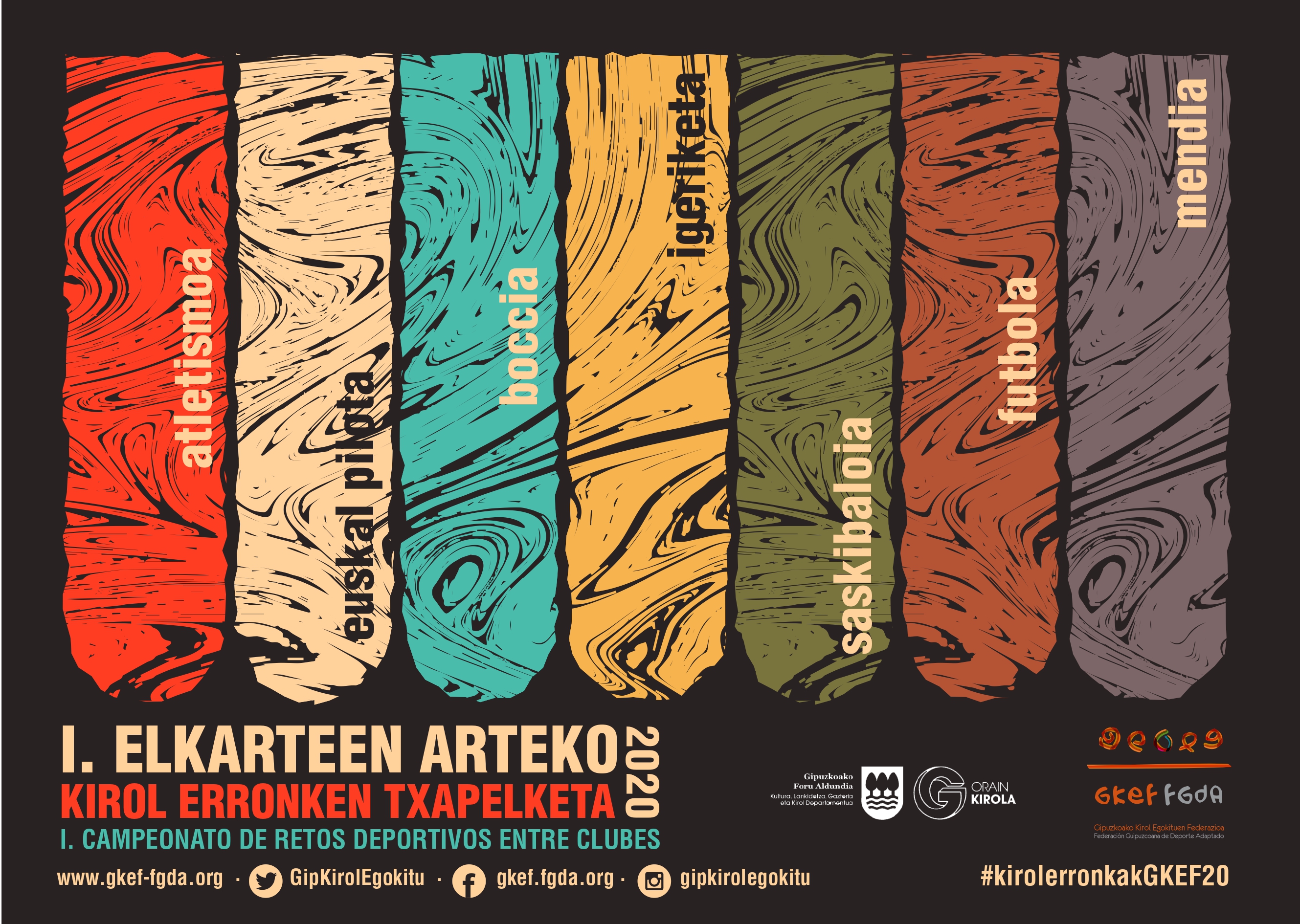 Cartel del I. Campeonato de Retos Deportivos entre Clubes.